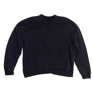 HOLLISTER Sweatshirt Mens XXL Black Boxy Fit Fleece Lined Crewneck Pullover